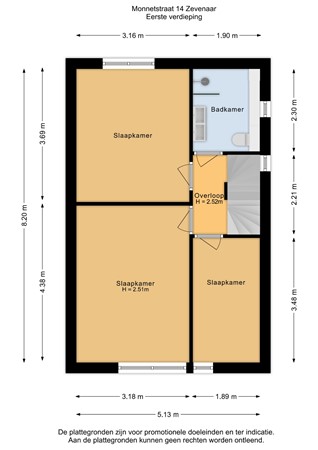 Monnetstraat 14, 6904 LS Zevenaar - Eerste verdieping - 2D.jpg