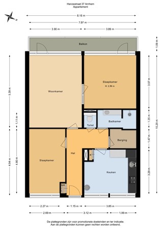 Hanzestraat 37, 6826 MG Arnhem - Apartement - 2D.jpg