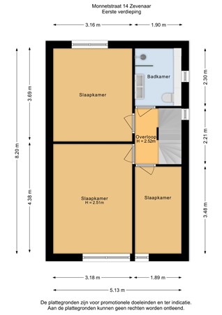 Monnetstraat 14, 6904 LS Zevenaar - Eerste verdieping - 2D.jpg