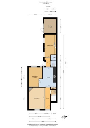 Floorplan - Koninginnelaan 225, 6542 ZR Nijmegen