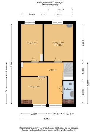 Floorplan - Koninginnelaan 225, 6542 ZR Nijmegen