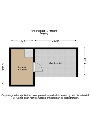 Floorplan - Ampèrestraat 19, 6827 AZ Arnhem