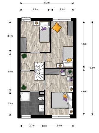 Floorplan - Zoetendaal 157, 6662 XL Elst