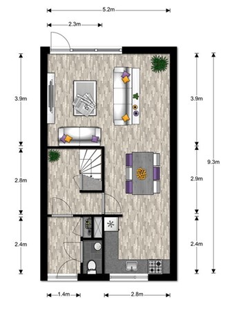 Floorplan - Zoetendaal 157, 6662 XL Elst