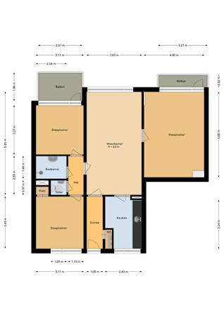 Floorplan - Livingstonelaan 474, 3526 JB Utrecht