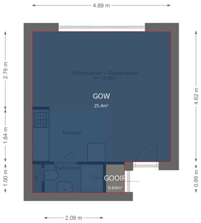 Floorplan - Adriaanstraat 28D, 3581 SG Utrecht