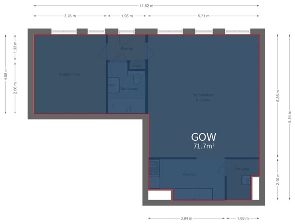 Floorplan - Louis Couperusstraat 8, 3532 CZ Utrecht