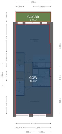 Floorplan - Laan van Nieuw-Guinea 57, 3531 JC Utrecht