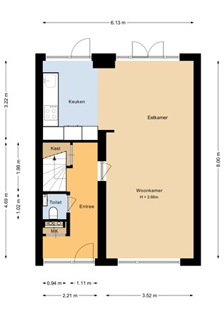 Floorplan - Heggerank 34, 3434 EK Nieuwegein