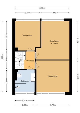 Floorplan - Heggerank 34, 3434 EK Nieuwegein