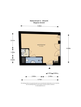 Floorplan - Waterstraat 5, 3511 BW Utrecht