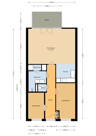 Floorplan - Coltbaan 21-20, 3439 NG Nieuwegein