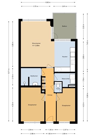 Floorplan - Persimoenstraat 35, 3545 DB Utrecht
