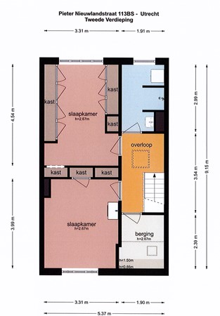 Floorplan - Pieter Nieuwlandstraat 113, 3514 HG Utrecht