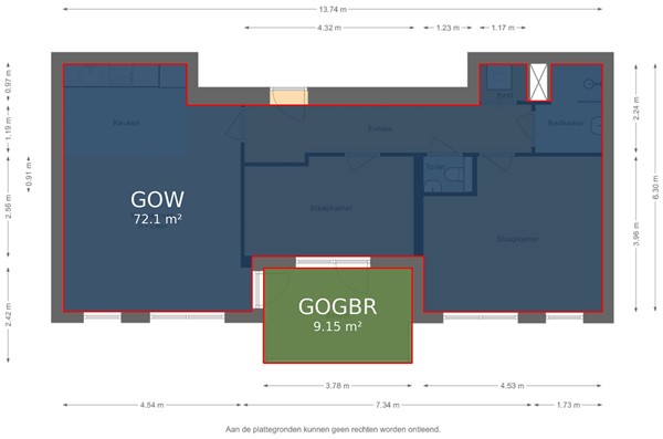 Floorplan - Louis Armstronglaan 574, 3543 EB Utrecht