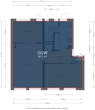 Floorplan - Van Vollenhovenlaan 88, 3527 JS Utrecht