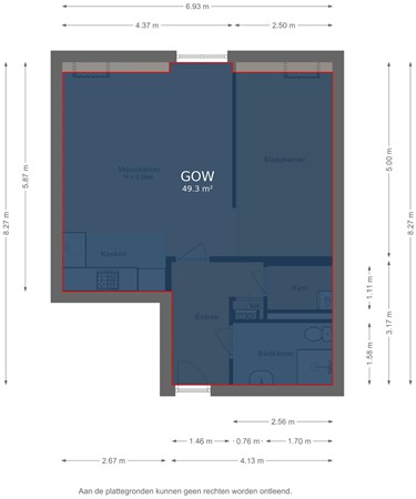Floorplan - Gansstraat 9H, 3582 EB Utrecht