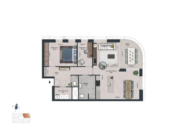 Floorplan - Berninistraat 484, 3066 BG Rotterdam
