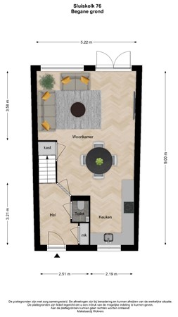 Floorplan - Sluiskolk 76, 2408 PZ Alphen aan den Rijn