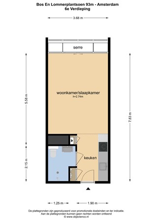 Floorplan - Bos en Lommerplantsoen 93M, 1055 AA Amsterdam