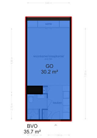 Floorplan - Bos en Lommerplantsoen 93M, 1055 AA Amsterdam