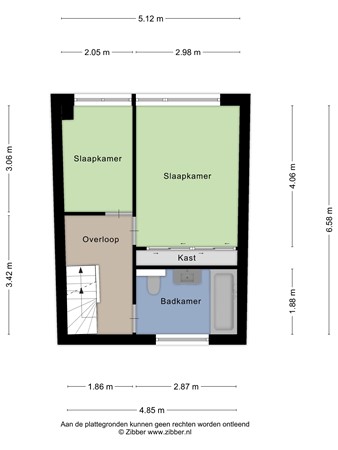Floorplan - Jachthoornstraat 43, 6219 BM Maastricht