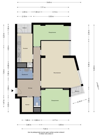 Floorplan - Oranjeplein 224, 6224 KW Maastricht