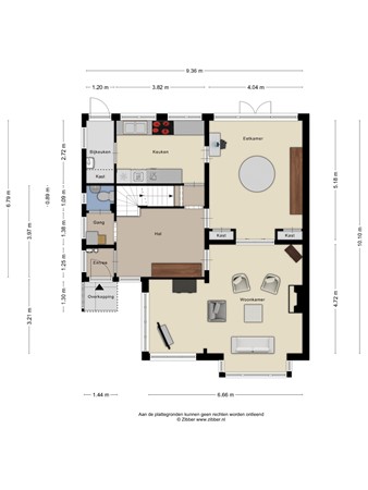 Floorplan - Warmonderweg 36, 2341 KW Oegstgeest