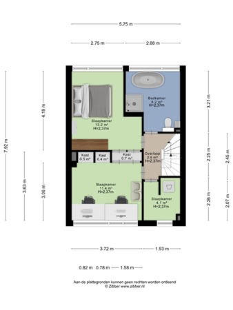 Floorplan - President Kennedylaan 26, 2343 GR Oegstgeest