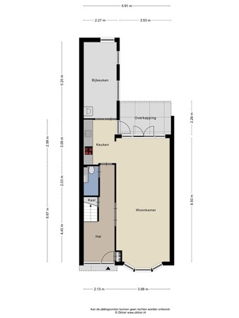 Floorplan - Tesselschadestraat 16, 2332 BJ Leiden