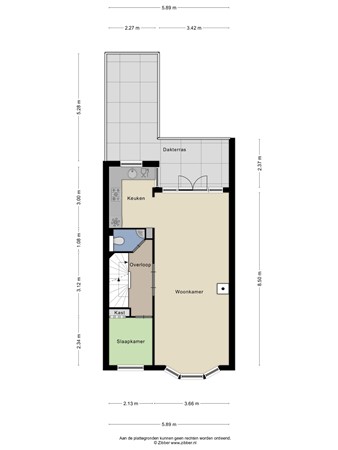 Floorplan - Tesselschadestraat 16, 2332 BJ Leiden