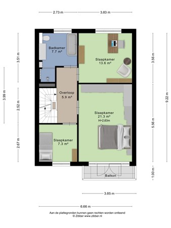 Floorplan - Schoonzicht 21, 2342 CD Oegstgeest