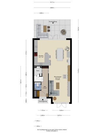 Floorplan - Schoonzicht 21, 2342 CD Oegstgeest
