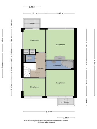 Floorplan - Ridderspoorlaan 6, 2343 TZ Oegstgeest