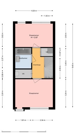 Floorplan - De Wetstraat 107, 2987 AB Ridderkerk
