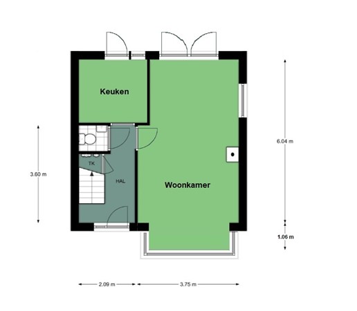 Klaprooslaan 7, 3871 GE Hoevelaken - Plattegrond Begane grond.jpg