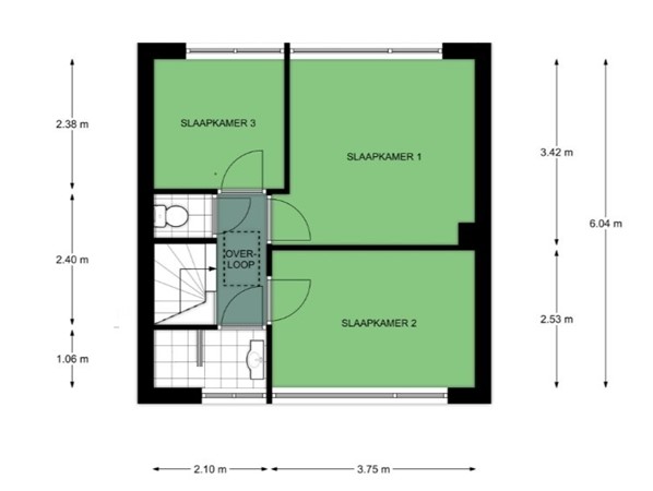 Klaprooslaan 7, 3871 GE Hoevelaken - Plattegrond 1e verdieping.jpg