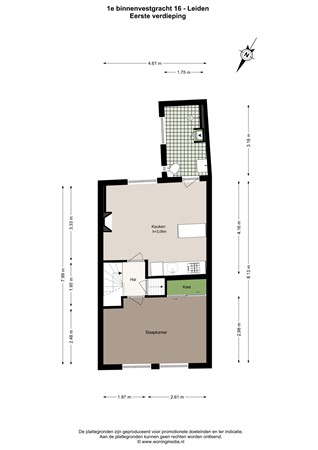 1e Binnenvestgracht 16, 2312 BB Leiden - 1e binnenvestgracht 16 - Leiden - 1e_verdieping - 2D.jpg