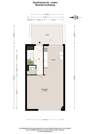 Gandhistraat 22, 2332 ZZ Leiden - Gandhistraat 22 - Leiden - Benedenverdieping - 2D.jpg