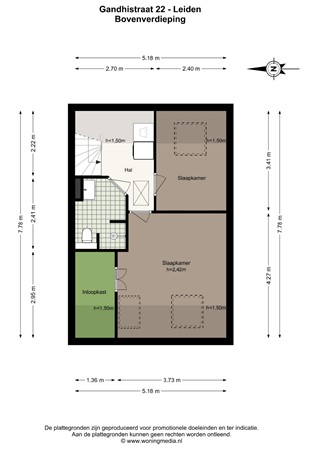 Gandhistraat 22, 2332 ZZ Leiden - Gandhistraat 22 - Leiden - Bovenverdieping - 2D.jpg