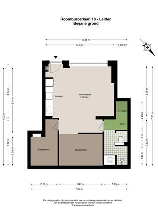 Roomburgerlaan 18, 2313 PS Leiden - Roomburgerlaan 18-B - Leiden - Begane_grond - 2D.jpg