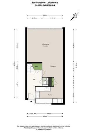 Santhorst 99, 2352 KC Leiderdorp - Santhorst 99 - Leiderdorp - Benedenverdieping - 2D.jpg