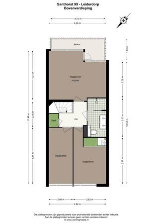 Santhorst 99, 2352 KC Leiderdorp - Santhorst 99 - Leiderdorp - Bovenverdieping - 2D.jpg
