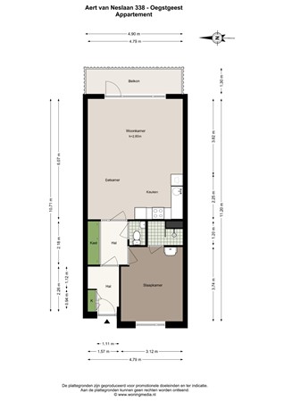 Aert van Neslaan 338, 2341 HN Oegstgeest - Aert van Neslaan 338 - Oegstgeest - Appartement - 2D.jpg