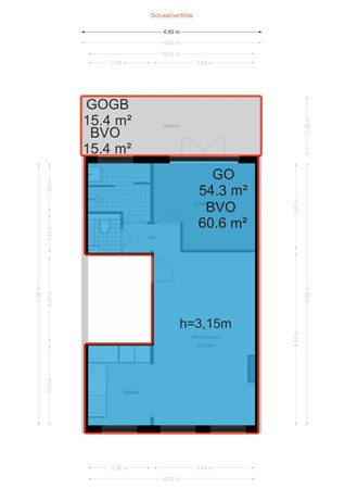 Da Costastraat 3A, 2321 AJ Leiden - Da Costastraat 3-A - Leiden - NEN plattegrond - 2D.jpg