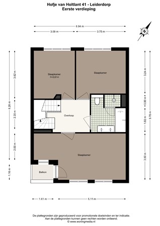 Hofje Van Holtlant 41, 2352 GE Leiderdorp - Hofje van Holtlant 41 - Leiderdorp - 1e_verdieping - 2D.jpg