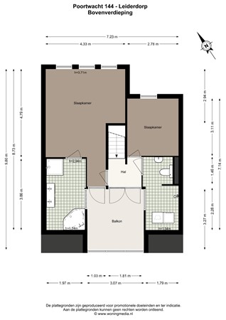 Poortwacht 144, 2353 ED Leiderdorp - Poortwacht 144 - Leiderdorp - Bovenverdieping - 2D.jpg