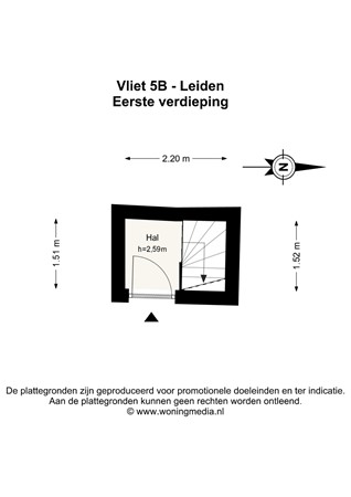 Vliet 5B, 2311 RC Leiden - Vliet 5B - Leiden - 1e_verdieping - 2D.jpg