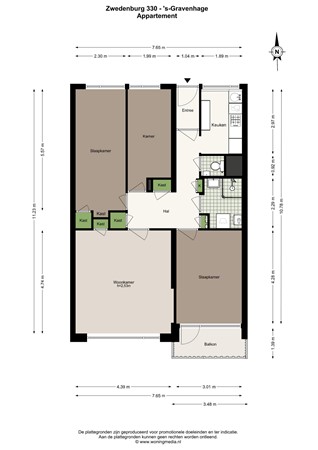 Zwedenburg 330, 2591 BN Den Haag - Zwedenburg 330 - 's-Gravenhage - Appartement - 2D.jpg