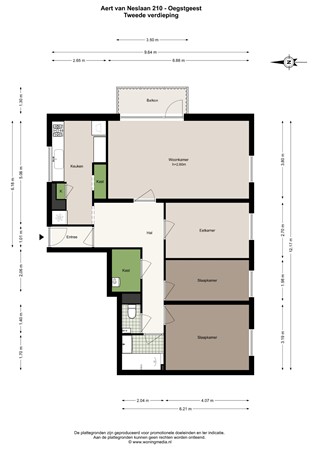 Aert van Neslaan 210, 2341 HK Oegstgeest - Aert van Neslaan 210 - Oegstgeest - 2e_verdieping - 2D.jpg